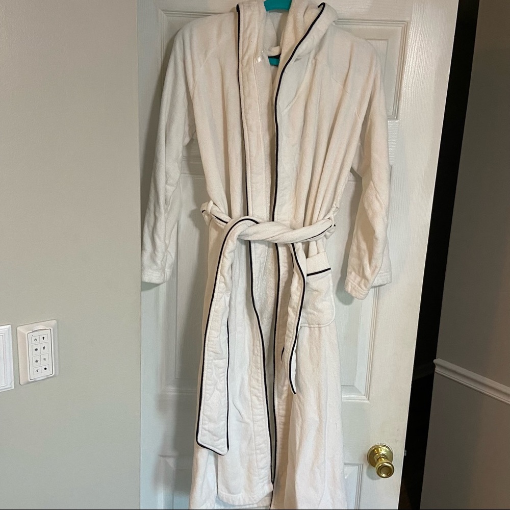 Victoria's Secret White Robe with Black Trim